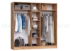 Шкаф для одежды 5 двери Мартина, графит/дуб крафт 