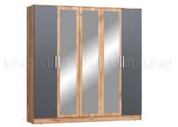 Шкаф для одежды 5 двери Мартина, графит/дуб крафт 