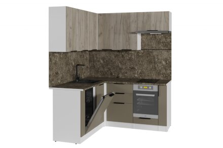 Кухонный гарнитур Альба мега прайм 2, 160х170 см (ПМ+СДШ) 