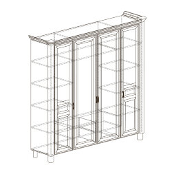 Шкаф 4-х дверный Скарлетт 381, дуб состаренный