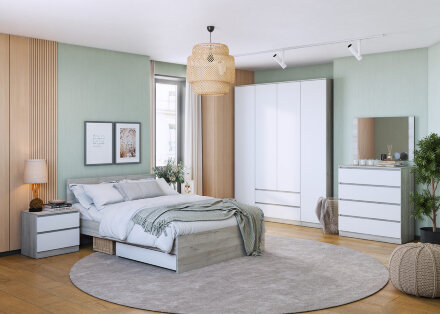 Шкаф для одежды 4 двери и 3 ящика Лори 