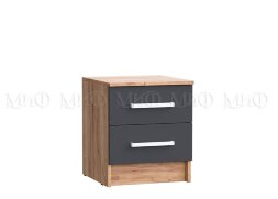 Комплект тумб прикроватных с двумя ящиками 2шт Мартина, графит/дуб крафт 